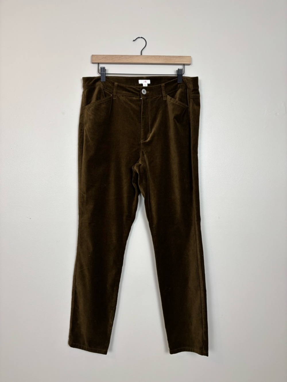 J. Jill Pants Womens 12 Brown Corduroy Straight Leg Mid Rise Stretch